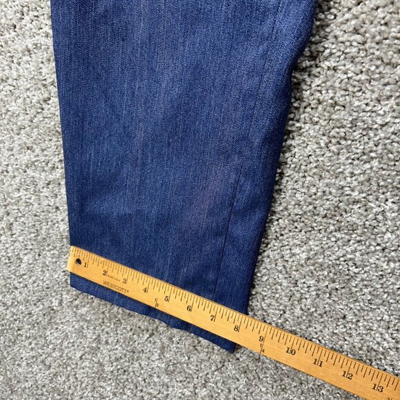 Kasper Womens Denim Trousers Size 12 Mid-Rise Straight Leg Made In Vietnam - Picture 7 of 9